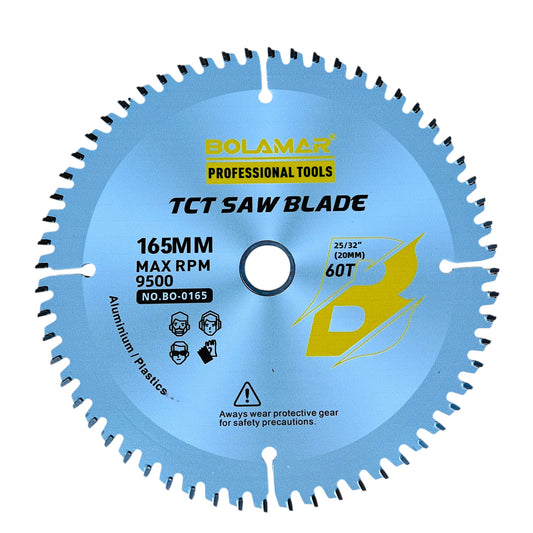 BOLAMAR 6 1/2" (165mm) x 60Teeth ALUMINIUM Cutting Circular Saw Blade