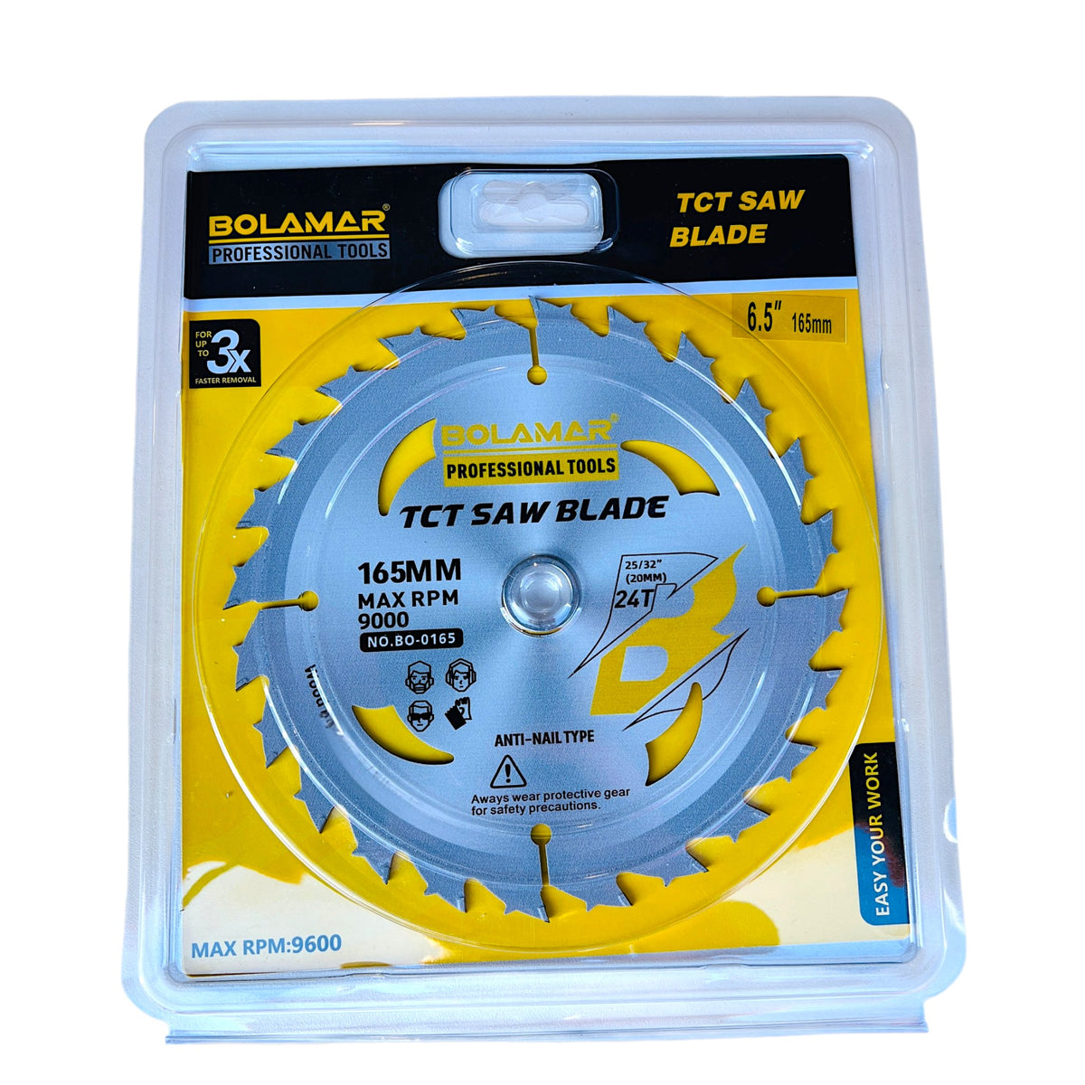 BOLAMAR 6 1/2" (165mm) x 24Teeth WOOD Cut Circular Saw Blade Ripping / Framing