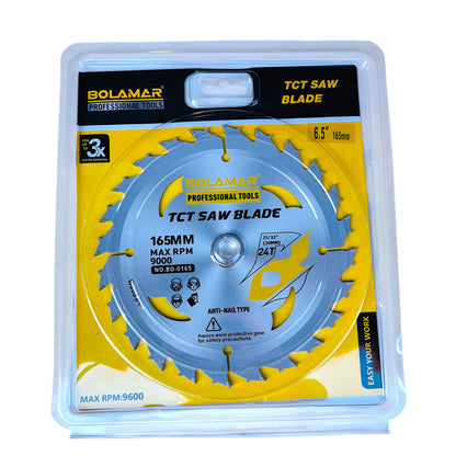 BOLAMAR 6 1/2" (165mm) x 24Teeth WOOD Cut Circular Saw Blade Ripping / Framing