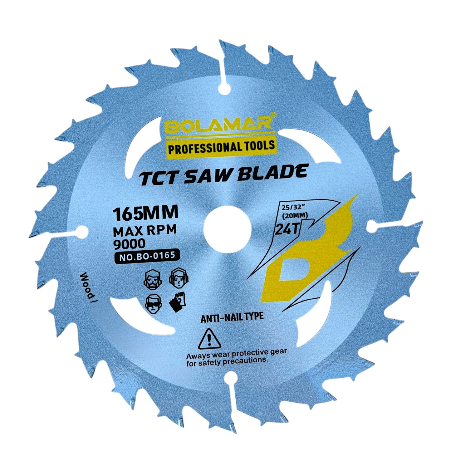 BOLAMAR 6 1/2" (165mm) x 24Teeth WOOD Cut Circular Saw Blade Ripping / Framing