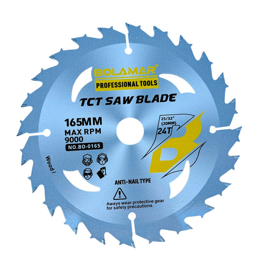 BOLAMAR 6 1/2" (165mm) x 24Teeth WOOD Cut Circular Saw Blade Ripping / Framing