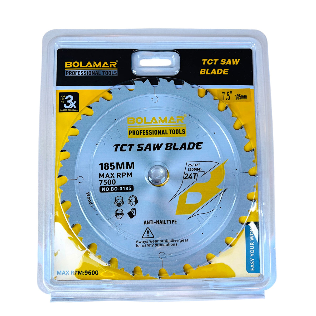 BOLAMAR 7 1/4" (185mm) x 24Teeth WOOD Cut Circular Saw Blade Ripping / Framing