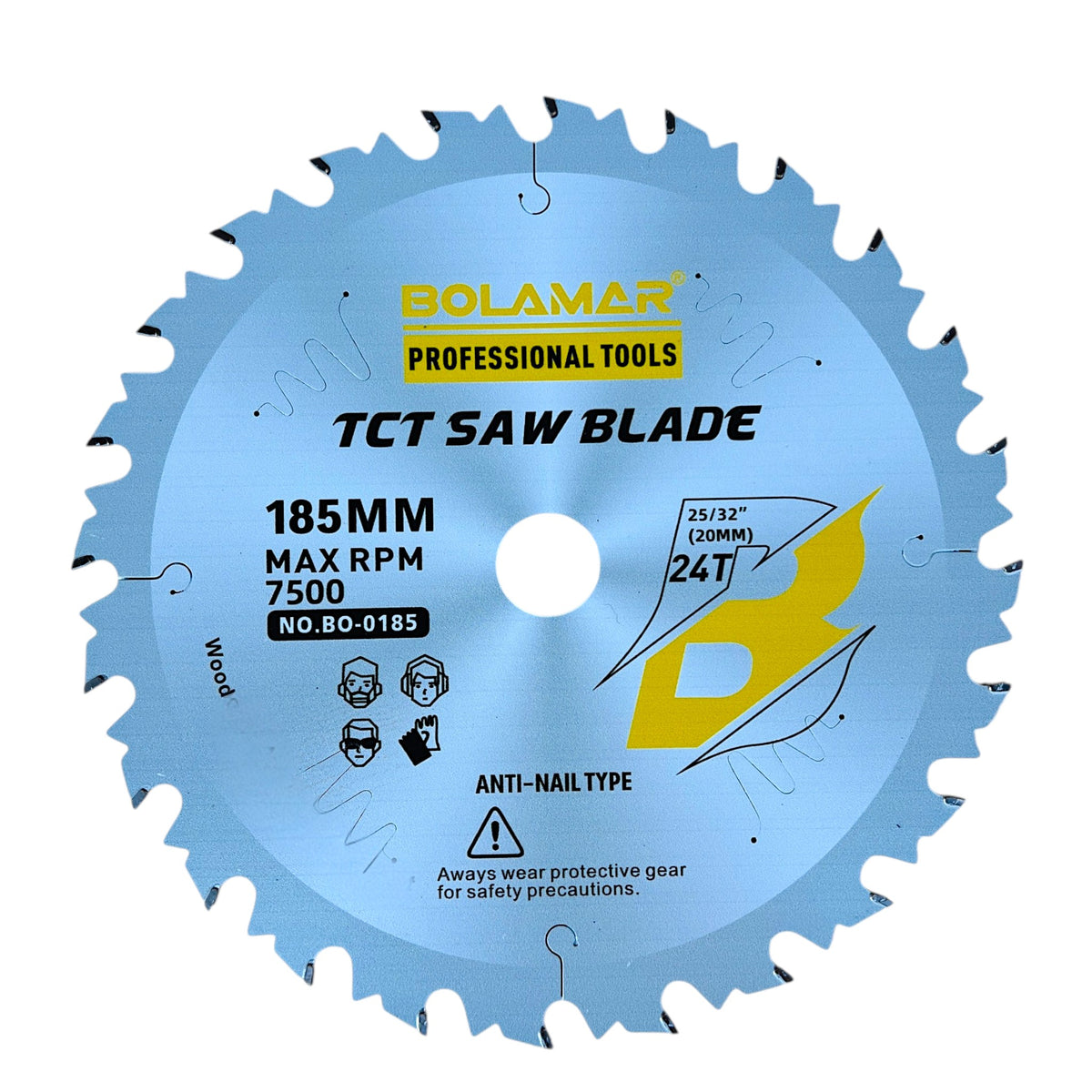 BOLAMAR 7 1/4" (185mm) x 24Teeth WOOD Cut Circular Saw Blade Ripping / Framing