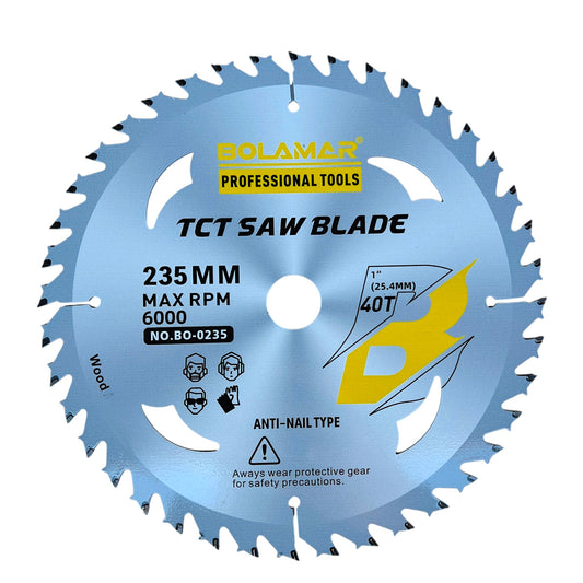 BOLAMAR 9 1/4" (235mm) x 40Teeth WOOD Cutting Circular Saw Blade Fine-Finish