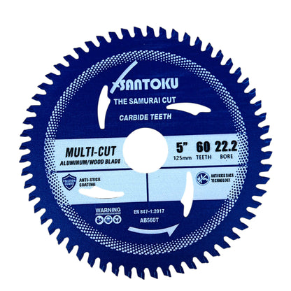 SANTOKU 5" (125mm) x 60Teeth Multi-Cut Aluminium Circular Saw Blade Wood , Pvc