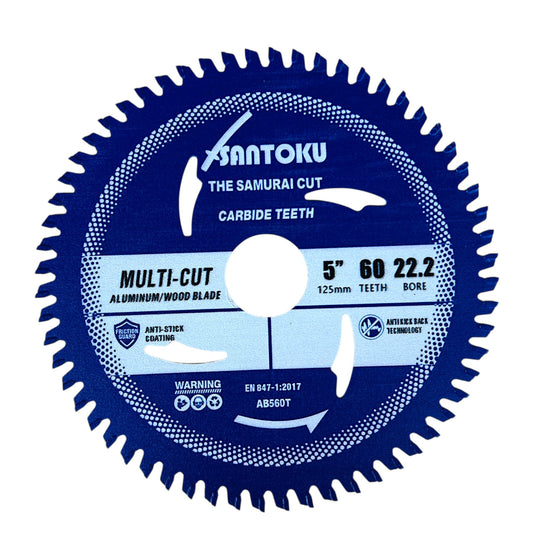 SANTOKU 5" (125mm) x 60Teeth Multi-Cut Aluminium Circular Saw Blade Wood , Pvc
