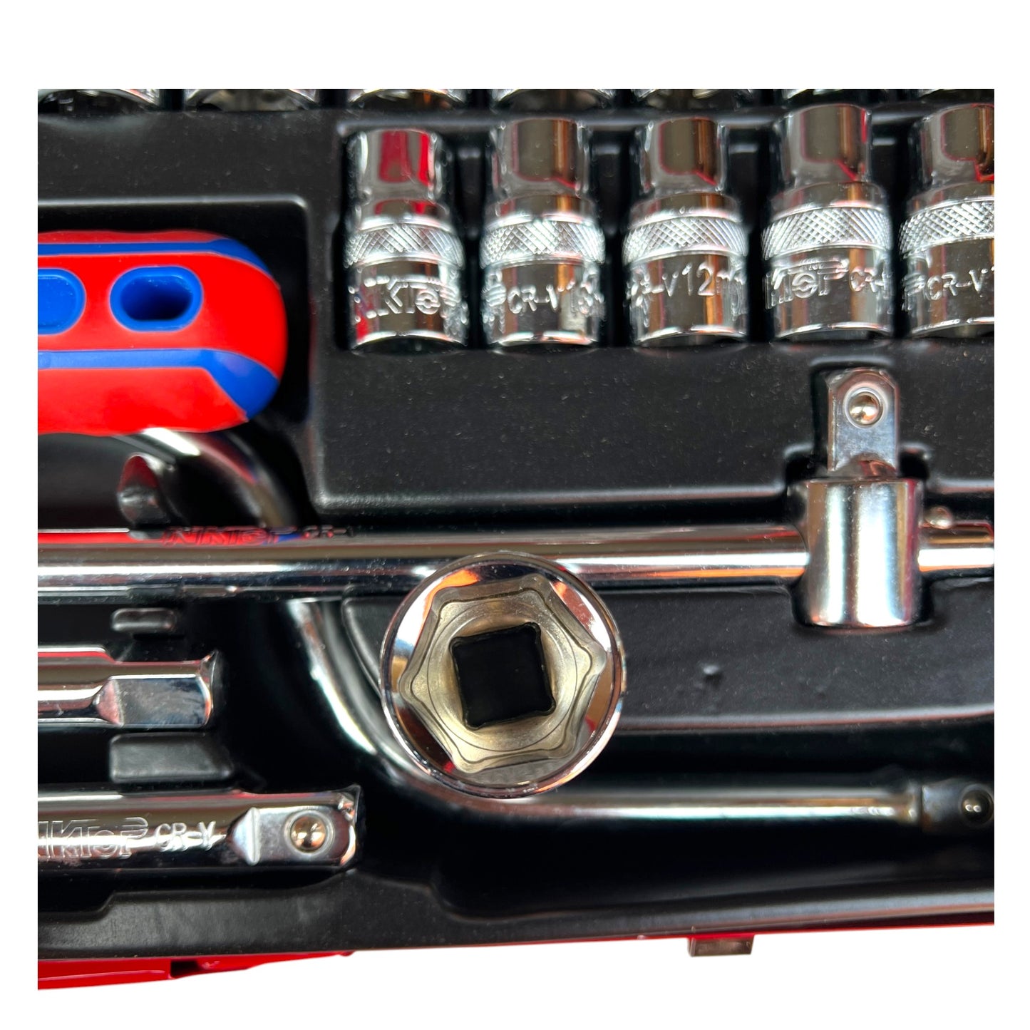 NKTOP 24pc 1/2" Drive Metric Short Socket Set 6-Point 10-32mm CR-V Steel Case