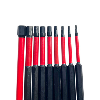 9pc Hex Impact Power Bit Set Metric S2 Steel 75/150mm NKTOP