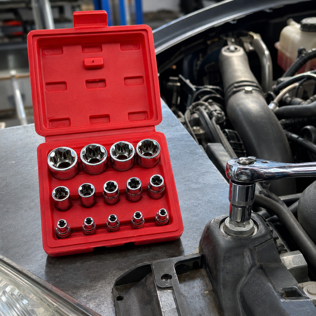 ULTRAPRO 14-Piece E-Torx Socket Set – E4–E24 | 1/4", 3/8" & 1/2" Drive