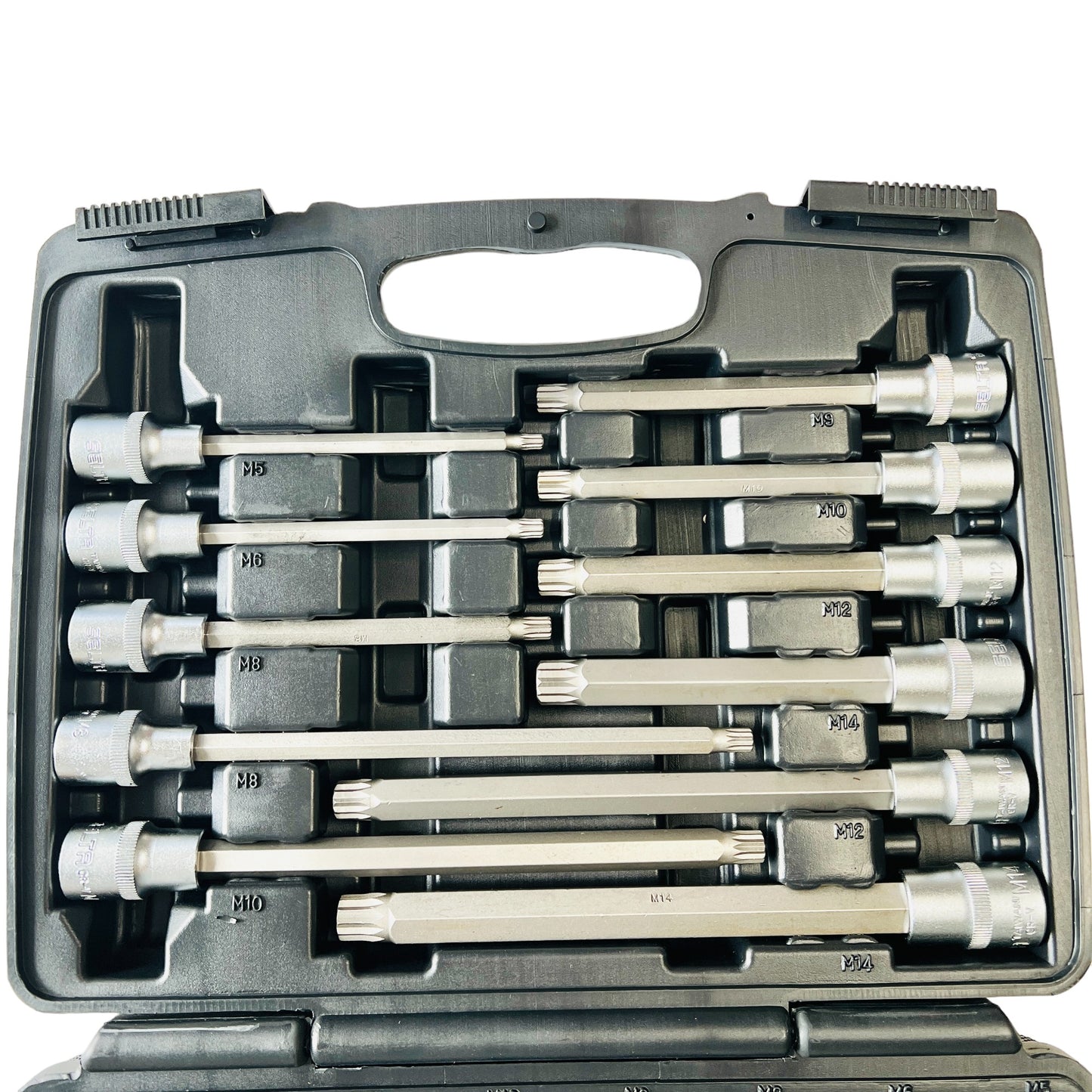 SELTA 26pcs 1/2" Dr. Spline Triple Square Socket Bit Set CR-V , Taiwan