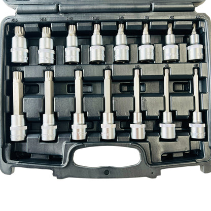 SELTA 26pcs 1/2" Dr. Spline Triple Square Socket Bit Set CR-V , Taiwan