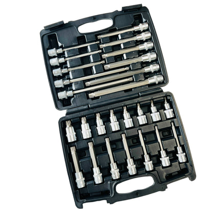 SELTA 26pcs 1/2" Dr. Spline Triple Square Socket Bit Set CR-V , Taiwan