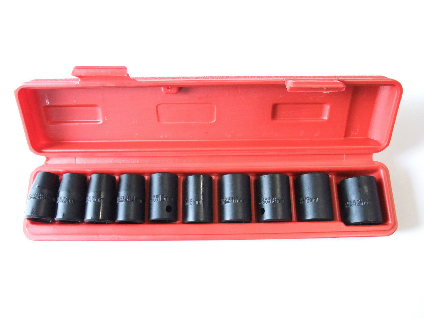 11pcs 1/2" Drive short impact socket set (shallow) METRIC 10 12 14 16 18 21 CR-V