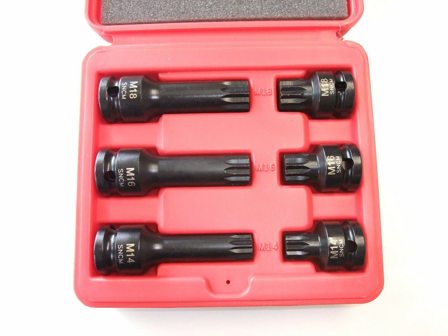 6pcs 1/2" Dr. Impact Multi Spline Bit Socket Set M14,16,18, short/long Taiwan