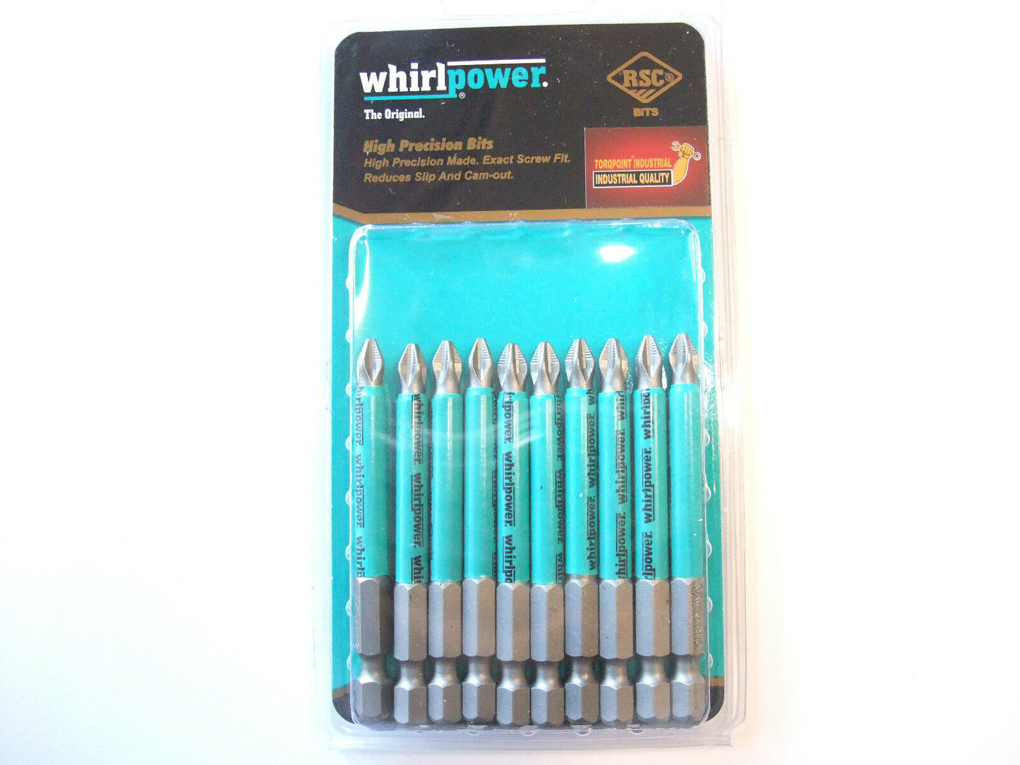 Whirlpower 10pc PH2 Phillips Screw Driver Power Bit Set No.2 bits 25 50 70 100 +