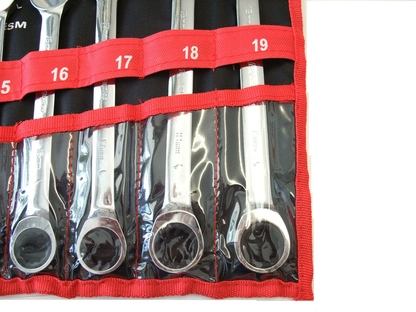 12 pc 8-19mm combination ratchet gear spanner wrench set  CR-V STEEL ,10 12 14