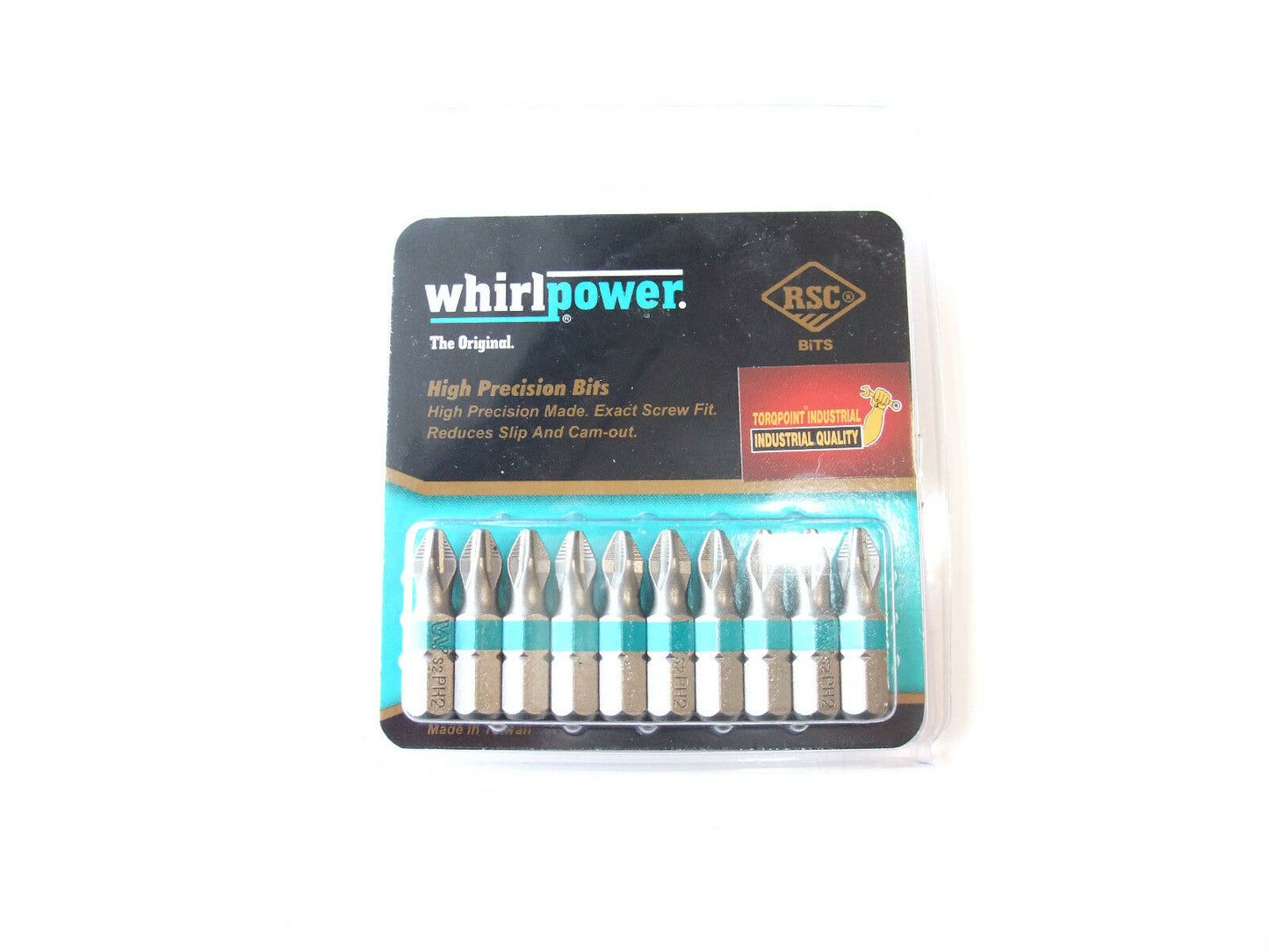 Whirlpower 10pc PH2 Phillips Screw Driver Power Bit Set No.2 bits 25 50 70 100 +