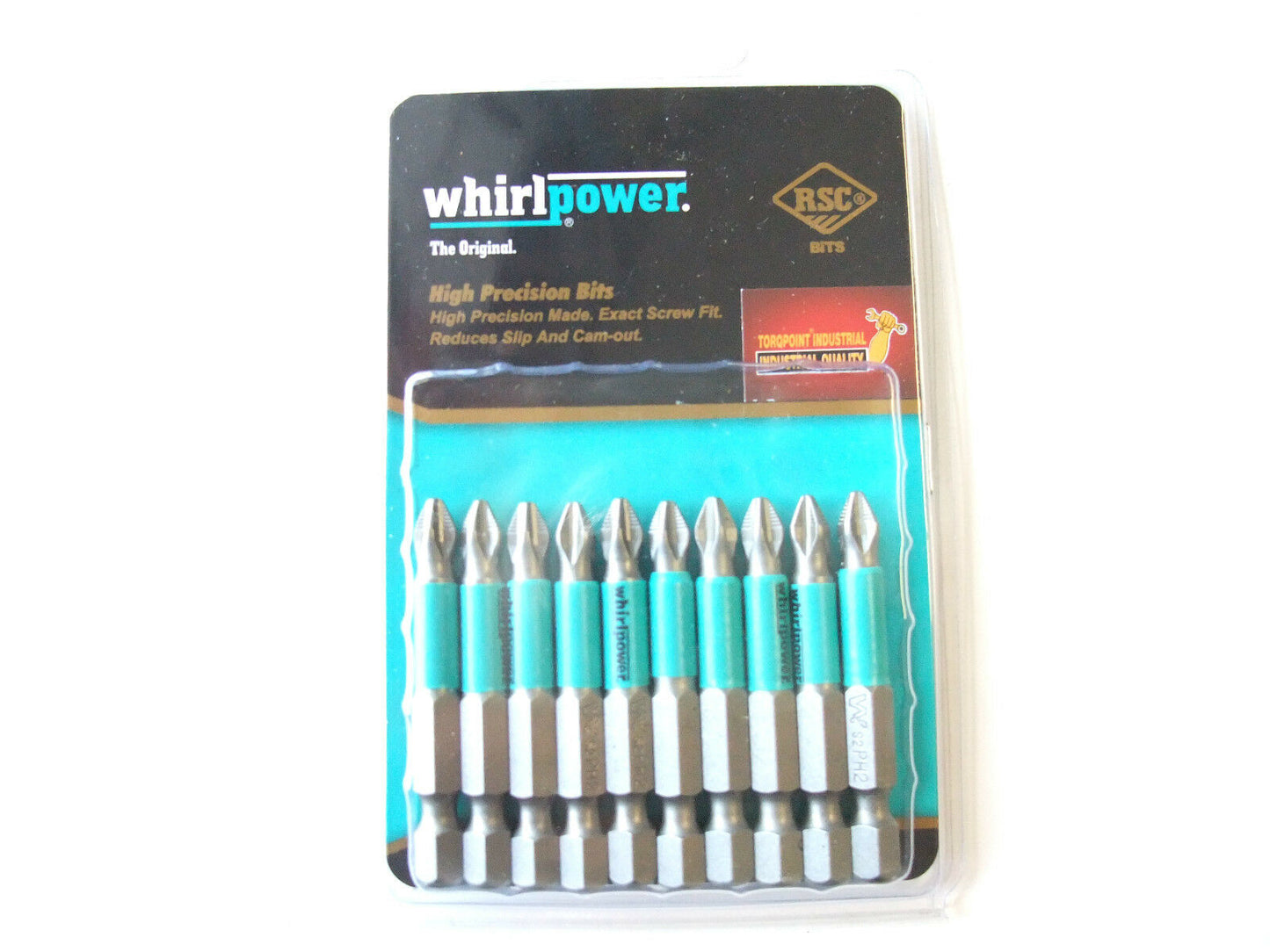 Whirlpower 10pc PH2 Phillips Screw Driver Power Bit Set No.2 bits 25 50 70 100 +