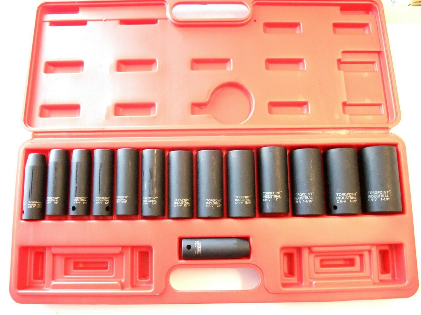 14pcs 1/2" Drive Deep Impact Socket Set SAE 3/8"-1 1/4" , Taiwan , Air & battery