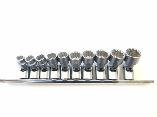 10pc 3/8" Dr. Flexible Universal Joint socket set 10-19mm, ratchet, TAIWAN CRV