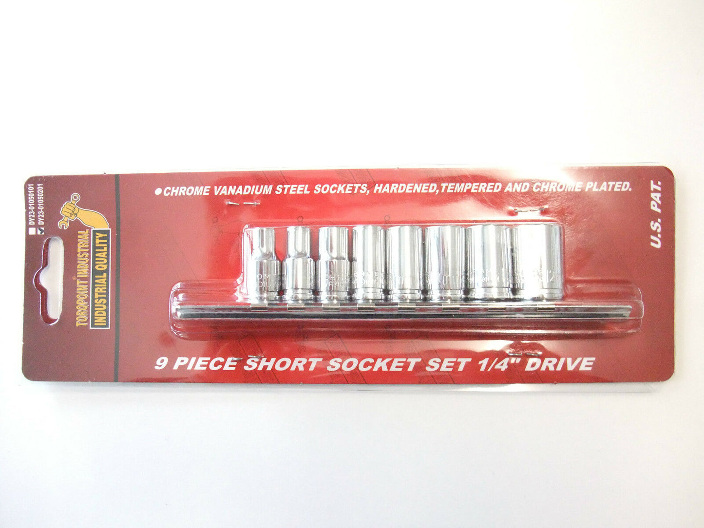 9pc 1/4" Drive METRIC SHORT socket set 5-12mm, CR-V, (TAIWAN)